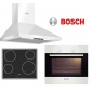 Bosch Valkoinen uuni, taso liesituuletin setti!